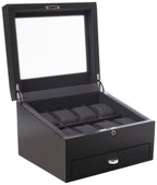 VOLTA Carbon Fiber Watch Case - Black, 8 Watches, Jewelry Drawer, Lockable, Modern Style