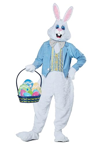 California Costumes Mens Deluxe Easter Bunny Costume, White/Blue, Large/X-Large