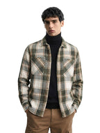 The Indian Garage Co Mens Regular Fit Cutaway Collar Long Sleeves Checkered Sweater