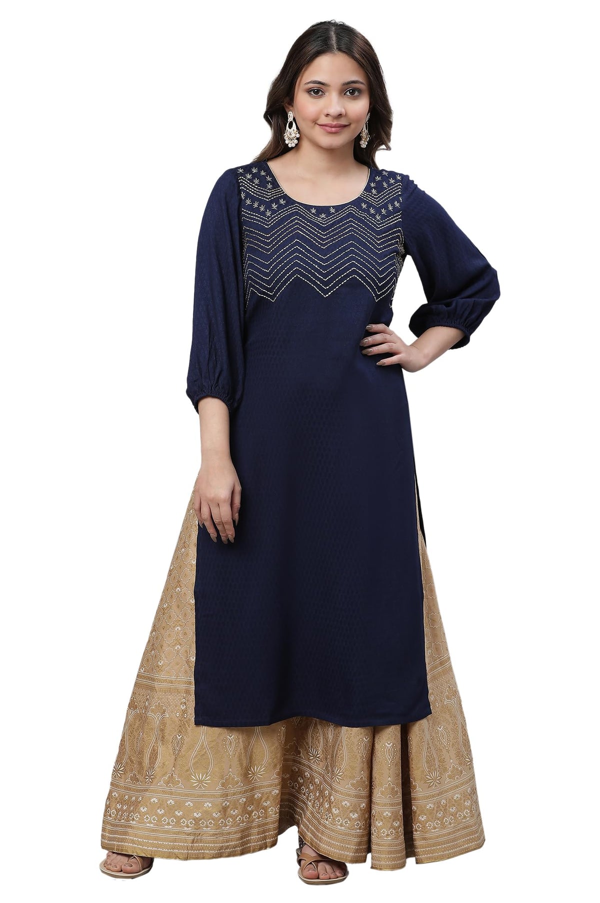 Aurelia Womens Viscose Regular Shirt (23AUA14647-606698_Dark Blue