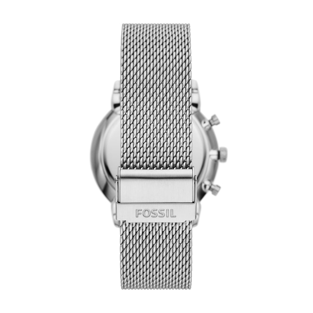 Fossil Men's Neutra Gift Set Chronograph Stainless Steel Watch, Color: Silver Mesh Bracelet Set (Model: FS6020SET)