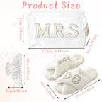 Bride To Be Gift Set Includes I Do Bride Slippers Clear Mrs Makeup Bag Bride Cosmetic Bag Clear Makeup Pouch Toiletry Bag Bride