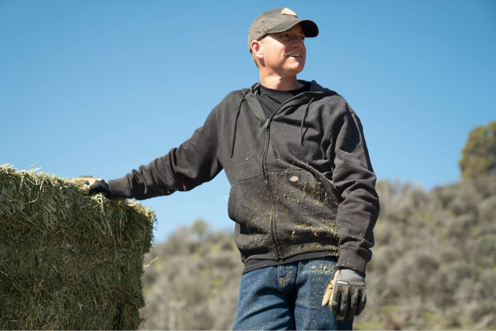 Dickies Men's Full Zip Fleece Hoodie, Dark Heather, Large