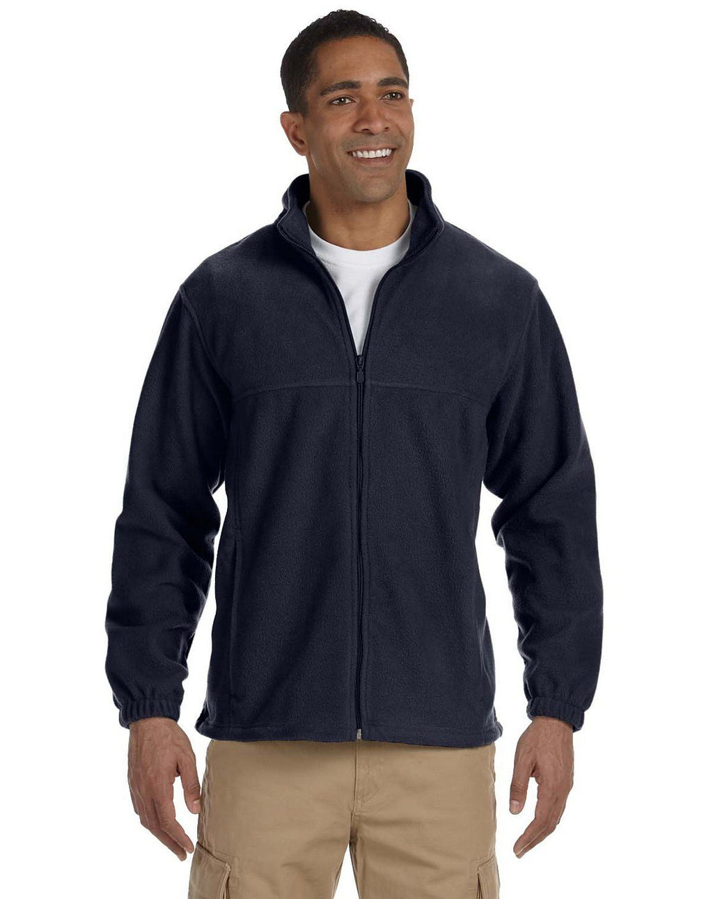 Mens 8 oz Full-Zip Fleece - BLAcK - 5XL(D0102H7NBI2)