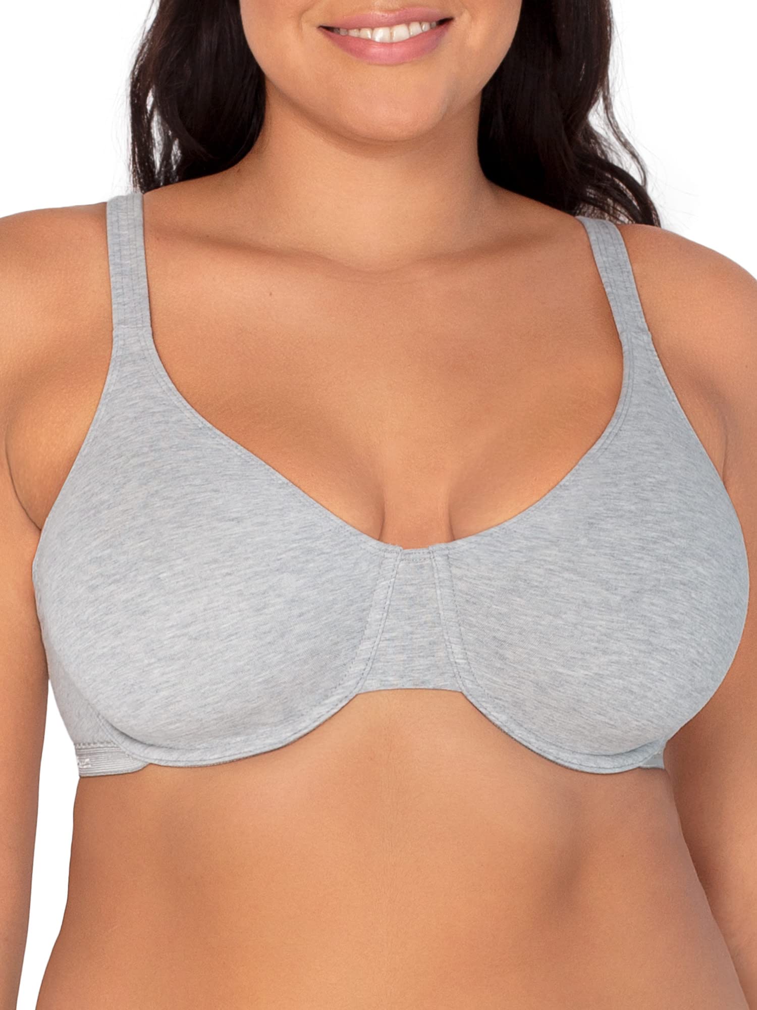 Fruit of the Loom Womens Cotton Stretch Extreme Comfort Full Coverage Bra, Desert Dusk/Grey/Lilac Whisper, 40DD US