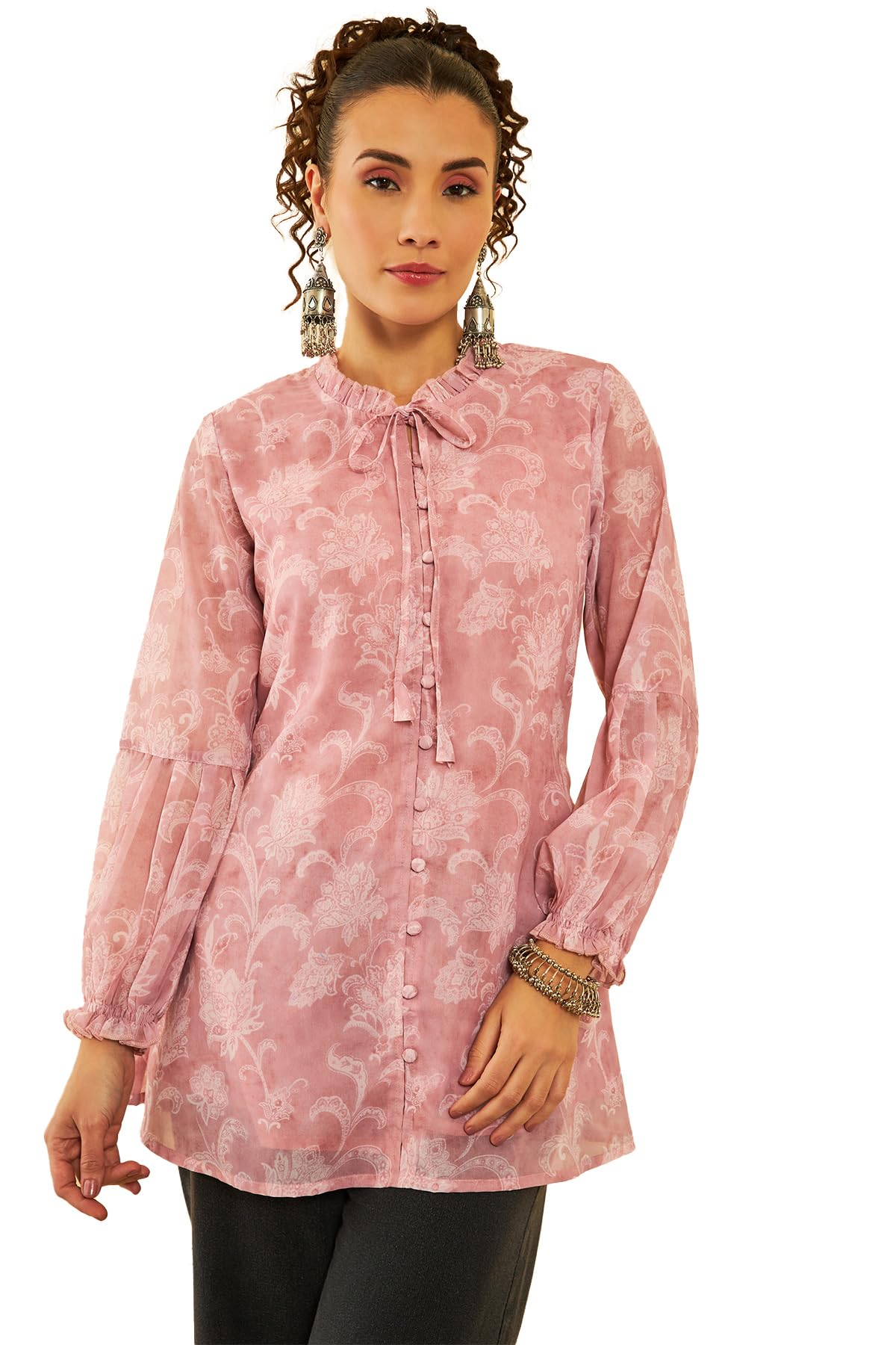 Soch Women Georgette A-Line Active Shirts & Tee
