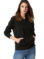 Miss Chase Womens Round Neck Full Sleeve Bomber Jacket (MCAW24JKT99-15-365-06, Obsidian Black, XL)