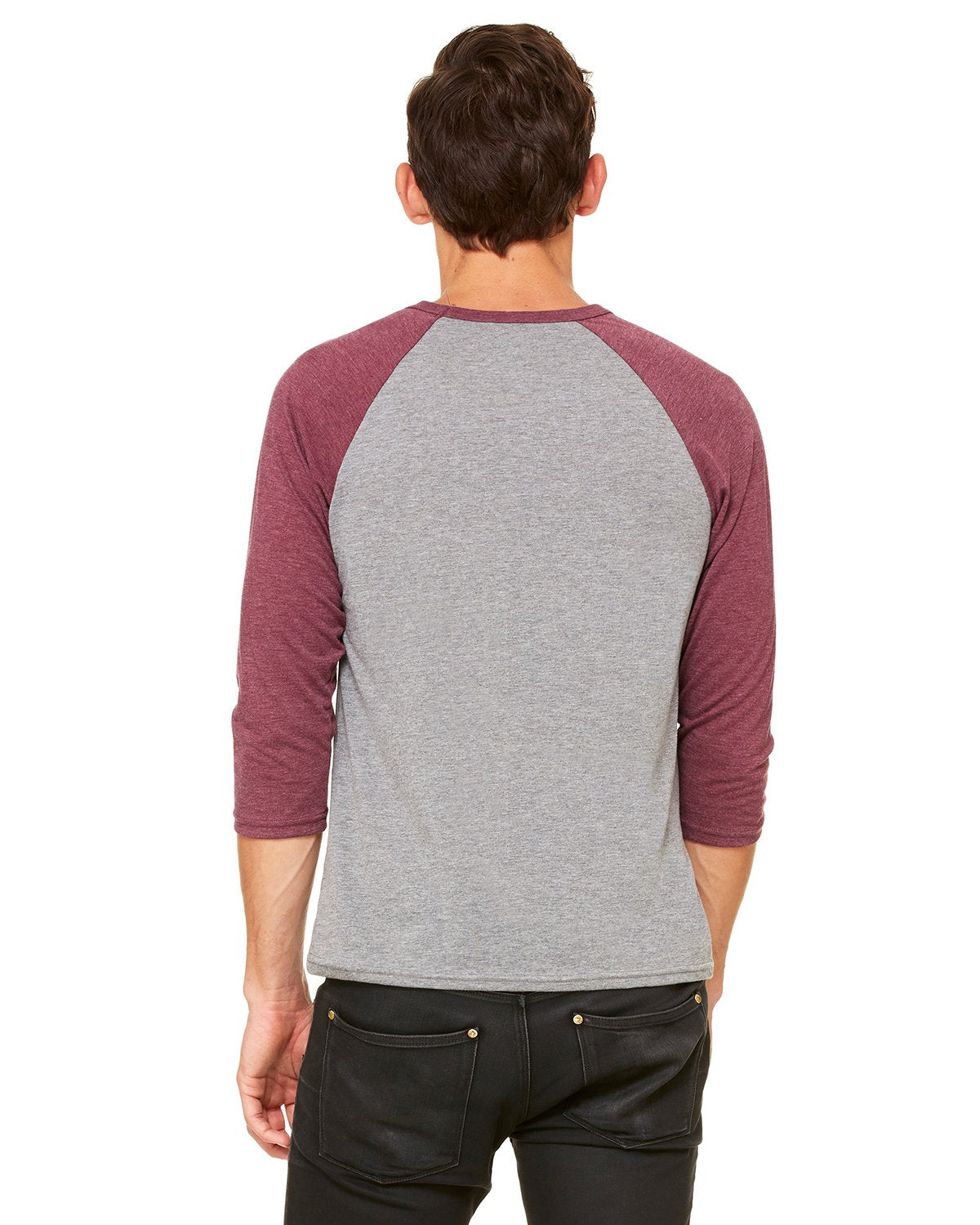 Unisex 34-Sleeve Baseball T-Shirt - gRY cHR BLK TRB - S(D0102H7Wg5T)