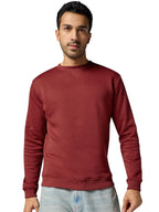 XYXX Mens Cotton Blend Round Neck XY_MB15_Sweatshirt_Auburn Red