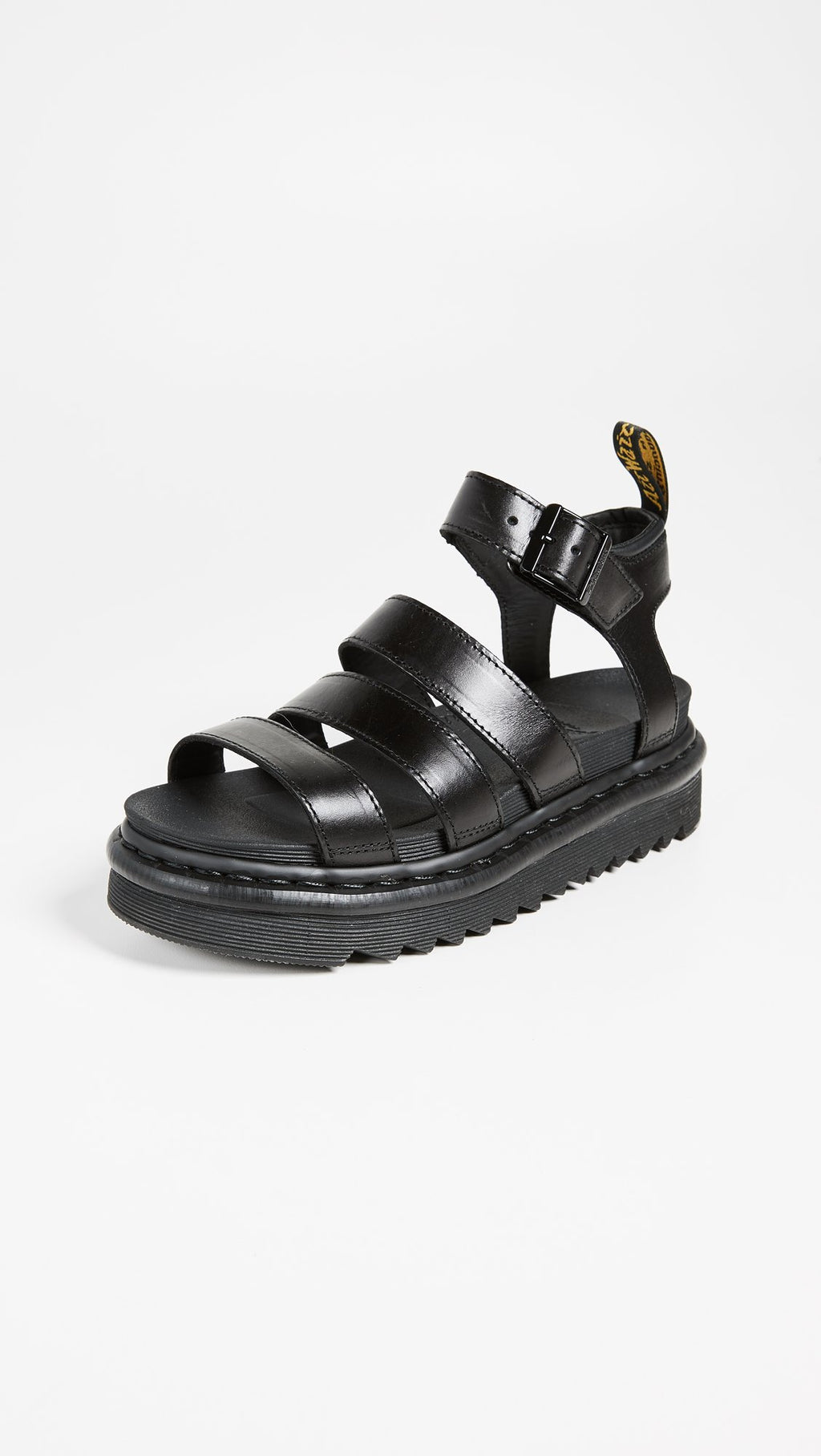 Dr. Martens Women's Blaire Fisherman Sandal, Black Brando Leather,