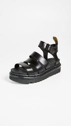 Dr. Martens Women's Blaire Fisherman Sandal, Black Brando Leather,