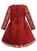 A.T.U.N. Girls Double Bow Dress Maroon