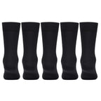 Bonjour Kids Cotton Full Length Plain Black Color School Socks For Boys & Girls - Pack Of 5