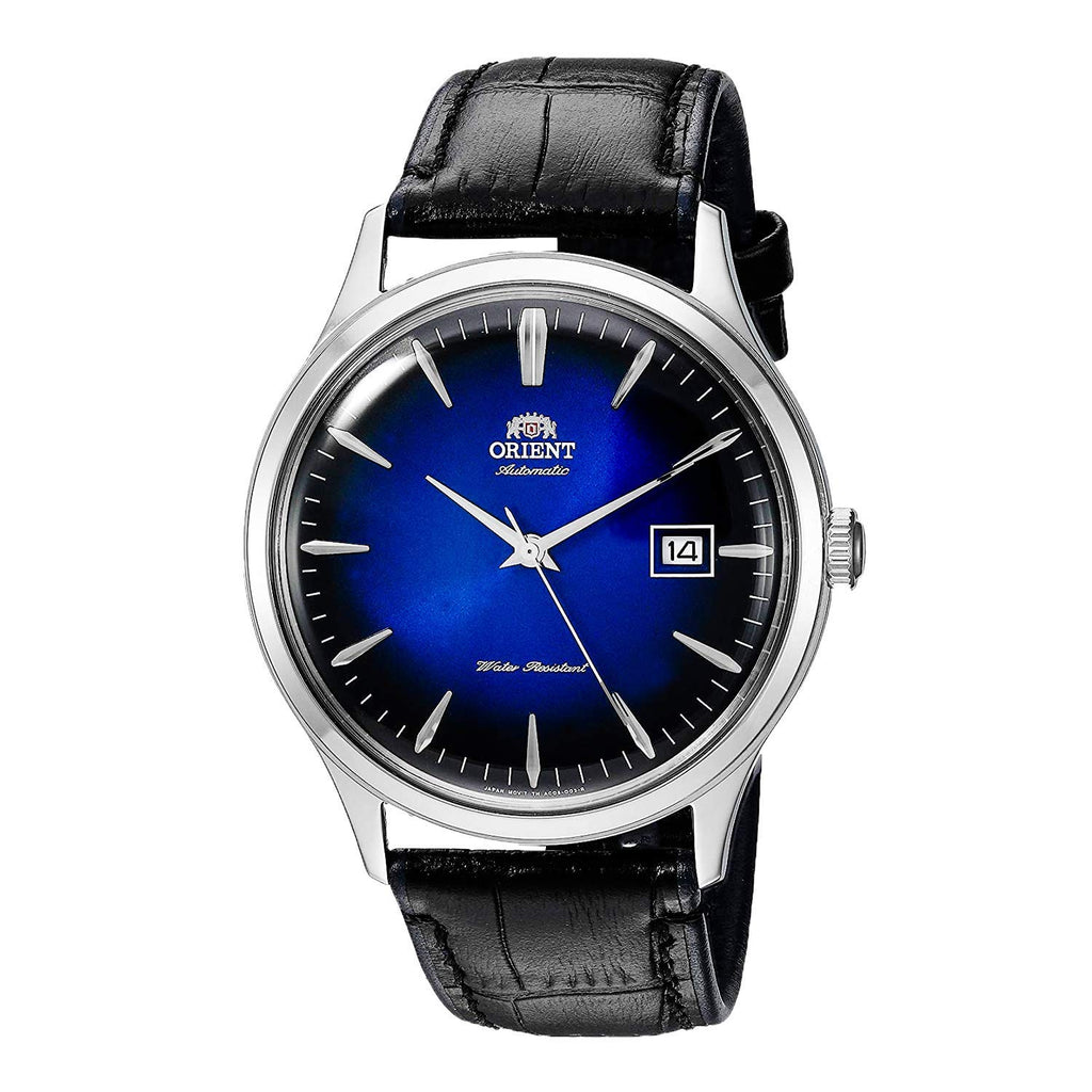 ORIENT 'Bambino Version 4' Japanese Automatic/Hand Winding Stainless Steel and Leather Dress Watch. Blue, FAC08004D0