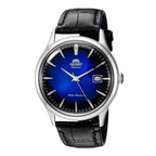 ORIENT 'Bambino Version 4' Japanese Automatic/Hand Winding Stainless Steel and Leather Dress Watch. Blue, FAC08004D0