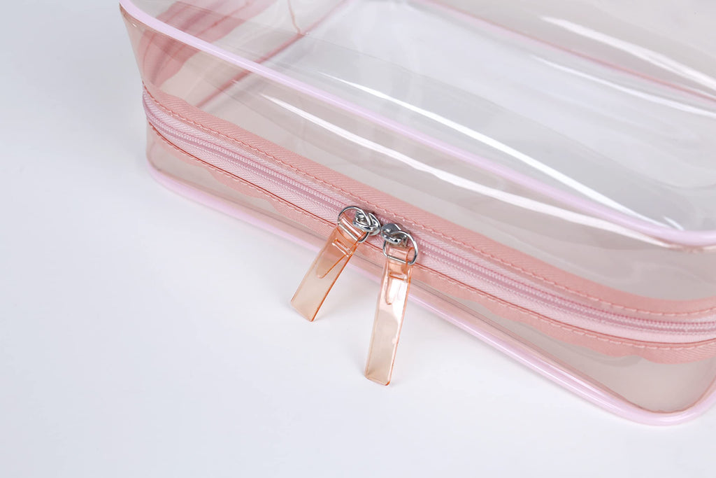 Clear Pouch Small, Clear Makeup Bag, 6.6x2.3x4.7 Size TSA Approved Toiletry Bag, Clear Travel Bags for Toiletries, Clear Cosmeti
