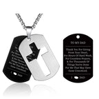P.Blake Dog Tag Cross Necklace for Father Dad Daddy Stainless Steel Cross Pendant Christian Religious Jewelry Christmas Fathers