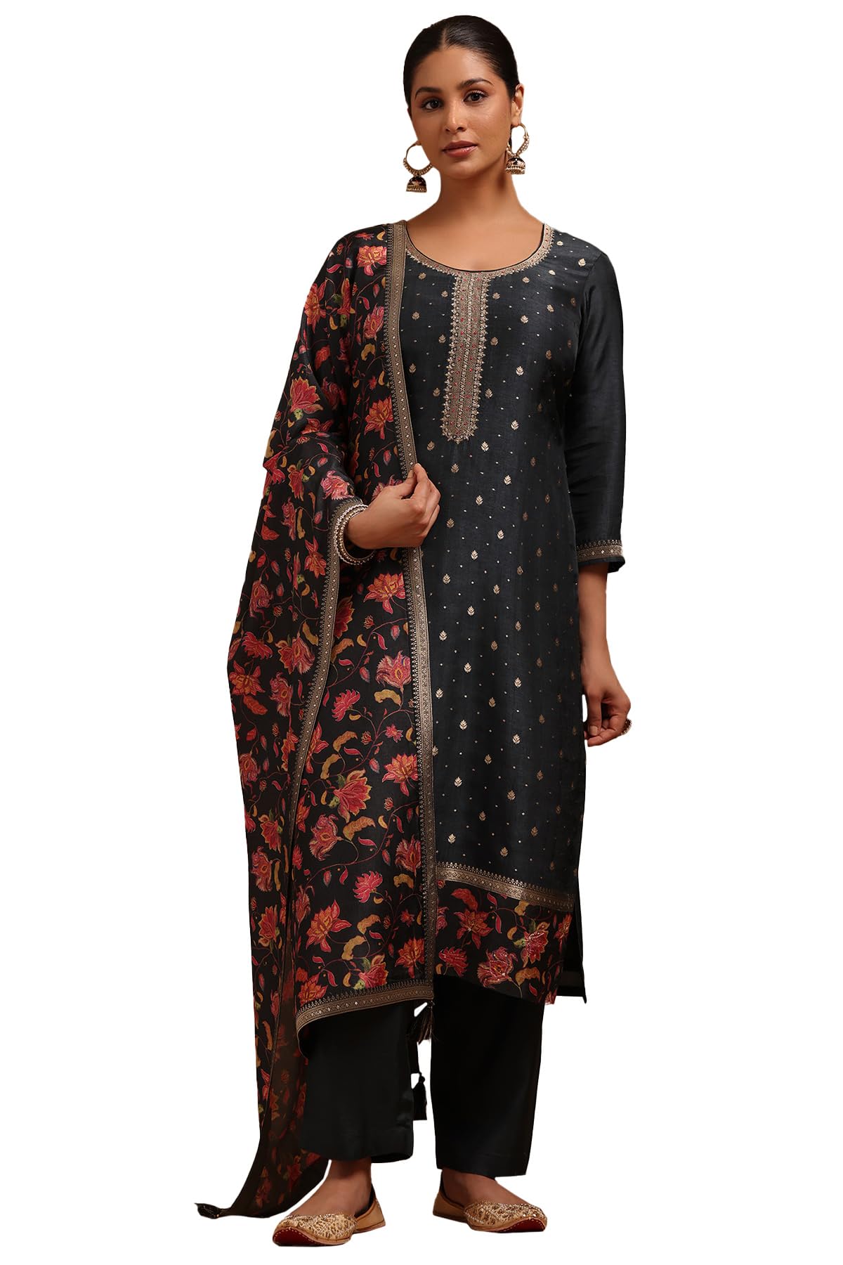 Soch Women Dola Silk Zari Woven Suit Set with Sequins