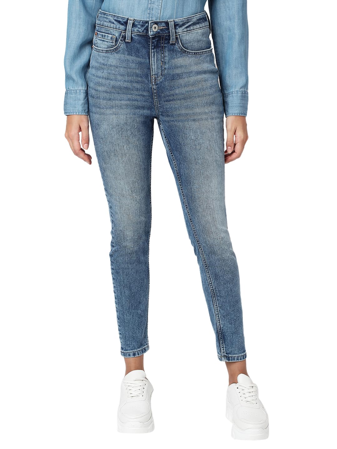 Vero Moda Women Skinny Fit Mid-Rise Blue Jeans