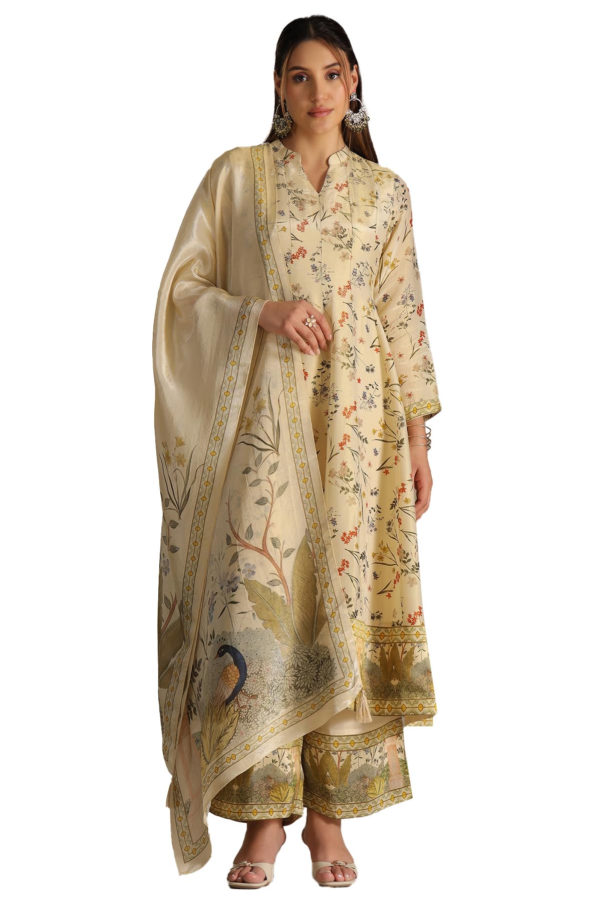 Soch Women Chanderi Embroidered Suit Set Sequins