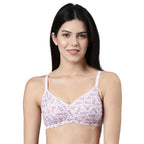 Enamor Womens Cotton Wire Free Casual Full-Coverage Bra (A042_Lupine Print