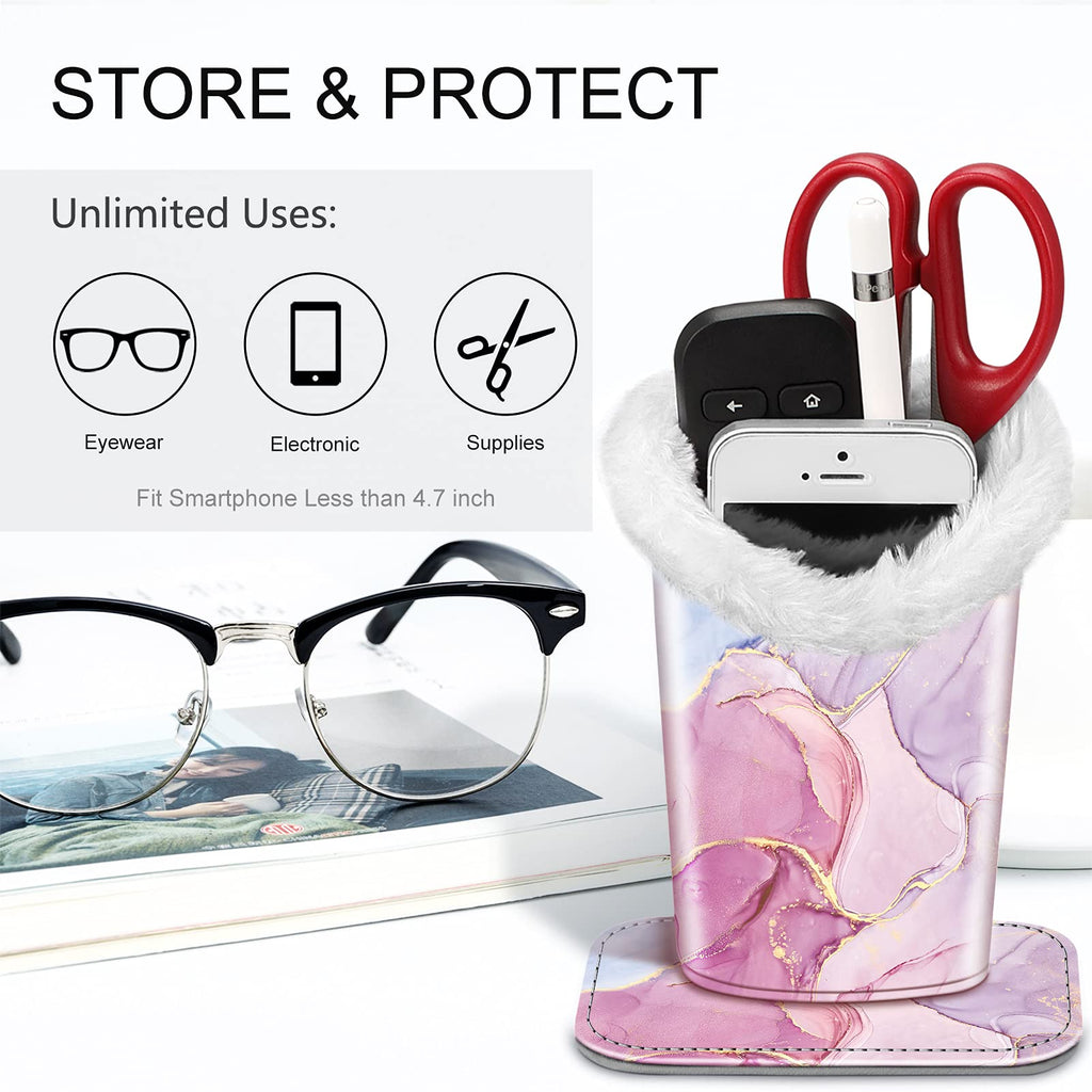 Fintie Plush Lined Eyeglasses Holder, Glasses Stand Case, Anti-scratch Glasses Storage Organizer for Desk, Nightstand, Office, G