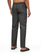 XYXX Mens Super Combed Cotton Checkered Checkmate Pyjamas [Pack of 1] Elasticated Waist, Drawstring | Loungewear for Men in Bla