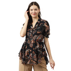 Toochki WomenS Paisley Regular Fit Top (Toochki175-Tp_Black