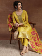 Libas WomenS Chanderi Silk Kurta Set (275790R