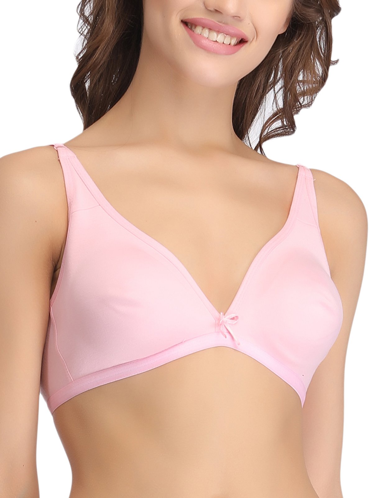 Clovia Womens Cotton Non-Padded Non-Wired Demi Cup T-Shirt Bra - Pink (BR0788P22_Pink_34C)