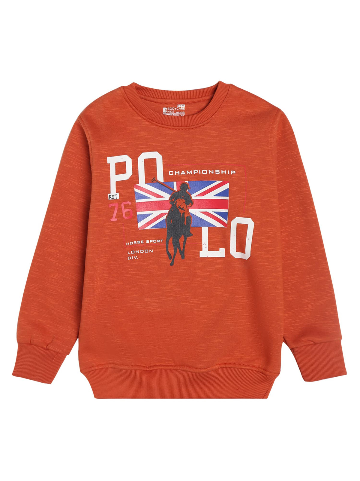 Proteens Boys Sweat Shirt Round Neck Full Sleeves Solid Rust 15-16