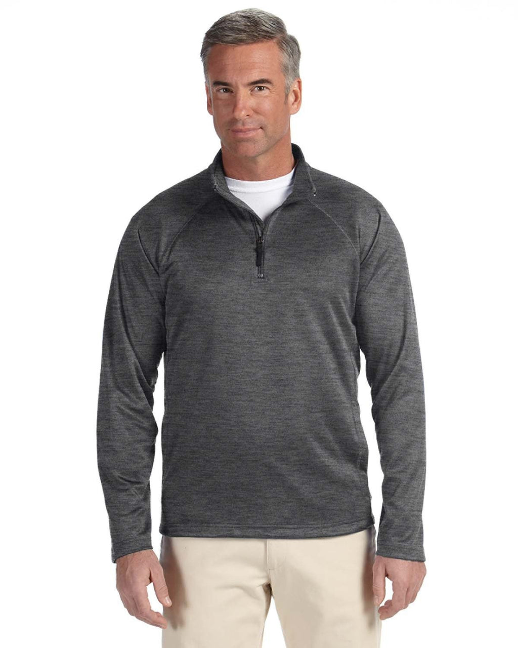 Mens Stretch Tech-Shell compass Quarter-Zip - DK gREY HEATHER - S(D0102H7Y7HT)