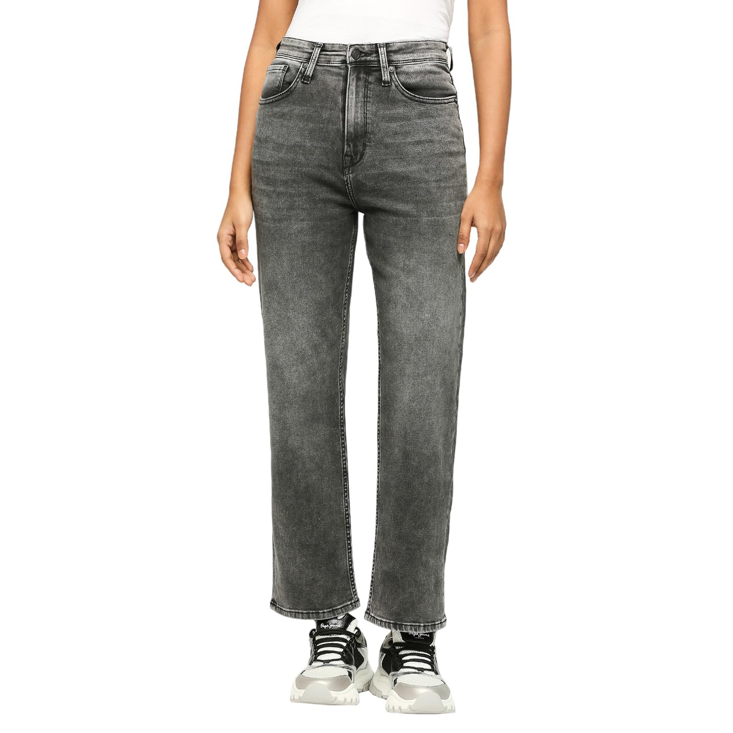 Pepe Jeans WomenS Straight Jeans (Pl204644Q018_Black Used_Washed