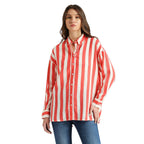 Blake Linen Viscos Oversize Fit Striper Shirt.