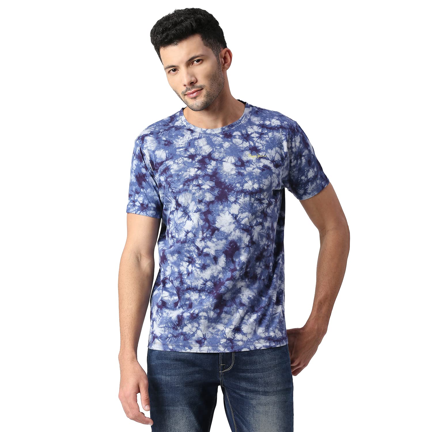 Pepe Jeans Timon All Over Tie & Dye Printed Tee, Navy, Xxl