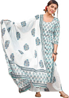 Gosriki Women'S Cotton Regular Fashion Vest (Jaipuri White_Xxl-Go Xx_Large)