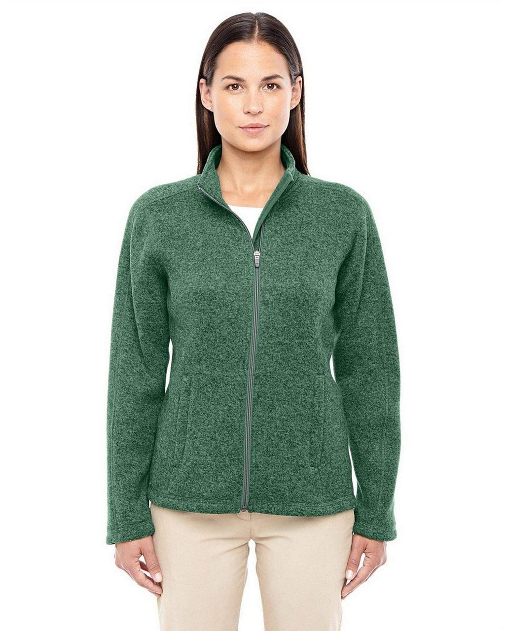 Ladies Bristol Full-Zip Sweater Fleece Jacket - gREY HEATHER - XS(D0102H763M8)