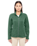 Ladies Bristol Full-Zip Sweater Fleece Jacket - gREY HEATHER - XS(D0102H763Z6)