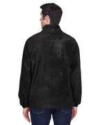 Mens 8 oz Full-Zip Fleece - BLAcK - 5XL(D0102H76FI2)