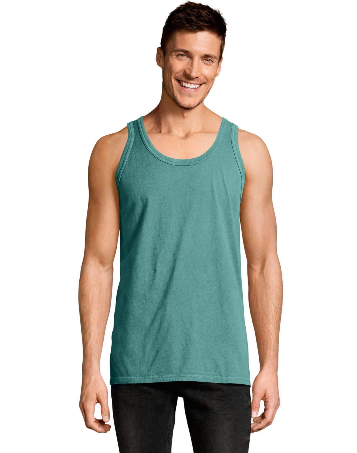 Unisex garment-Dyed Tank - BLAcK - S(D0102H7DE16)