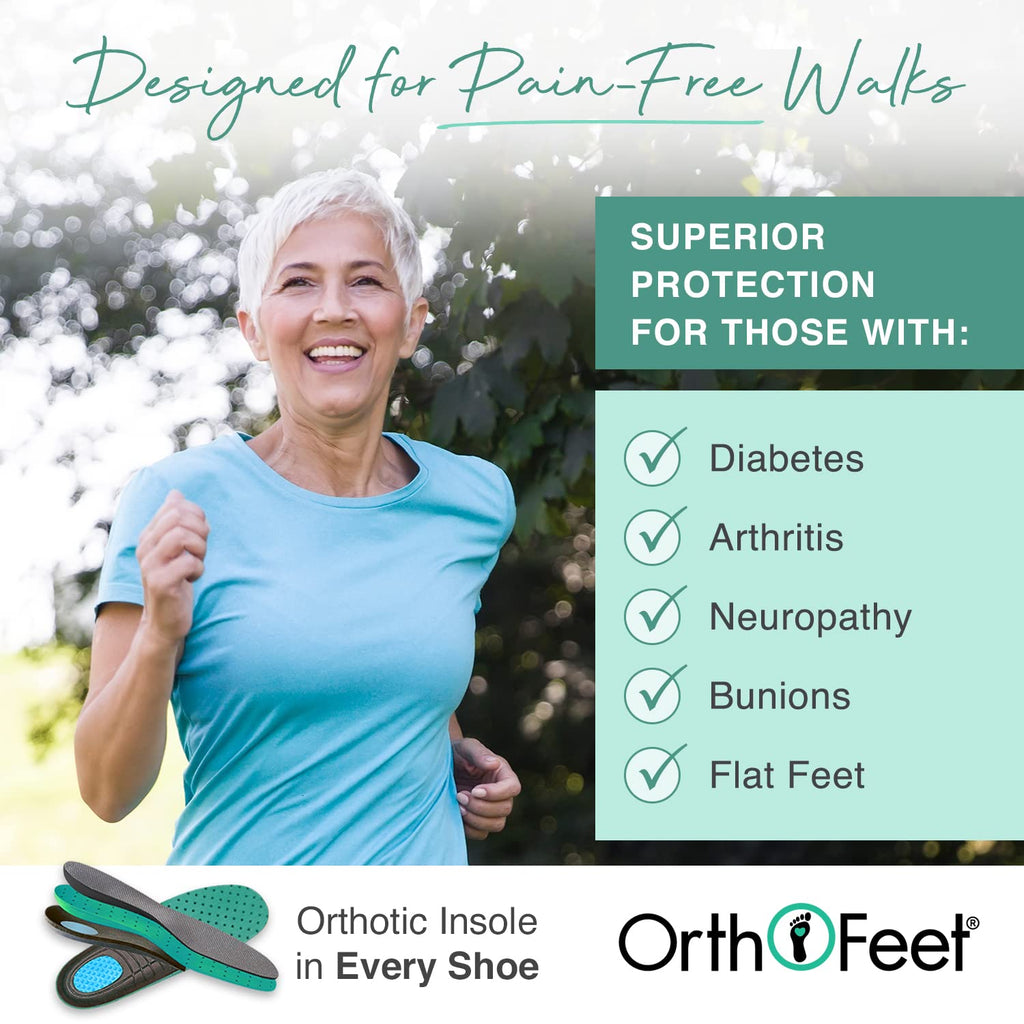 Orthofeet Women's Orthopedic Black Knit Kita Hands-Free Sneakers, Size 9.5 Wide