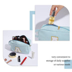 YOOLIFE Makeup Bag - Initial Monogram Cosmetic Bag, Travel Toiletry Pouch, Personalized Makeup Case for Women