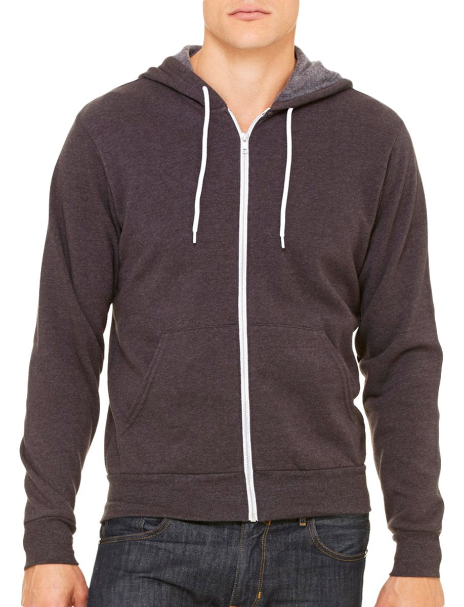 Unisex Sponge Fleece Full-Zip Hooded Sweatshirt - ASPHALT - 2XL(D0102H7WM0X)