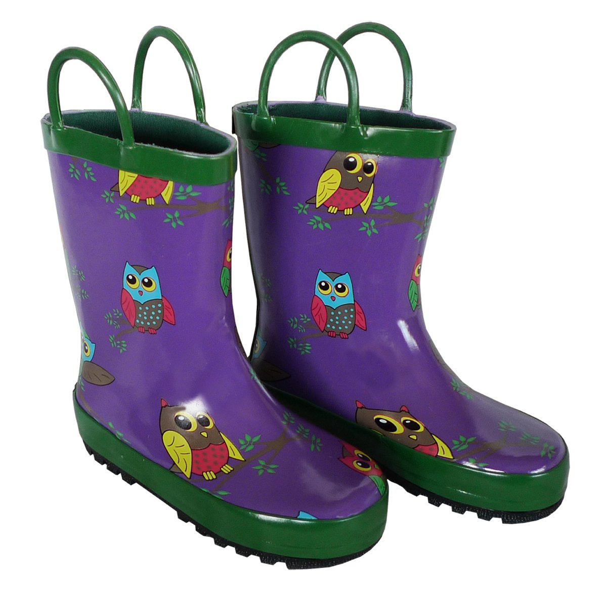 Foxfire FOX-600-74-6 Childrens Purple Owl Rain Boot - Size 6
