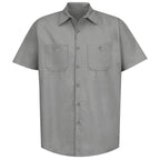 Red Kap Mens Standard Industrial Work Shirt, Regular Fit, Short Sleeve, Light grey, 6X-Large