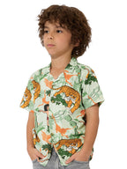 The Souled Store Officials Jungle Book Originals: Mowglis Quest Boys Short Sleeves Collared Neck Button Graphic Printed Cotton 