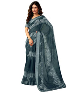 Satrani WomenS Linen Zari Border Printed Ready To Wear One Minute Pre Pleated Readymade Saree With Unstitched Blouse Piece (33R