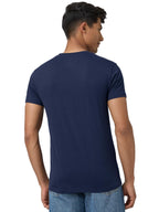 XYXX Mens Solid Regular Fit T-Shirt (XY_CR15_Tshirt_1_Navy