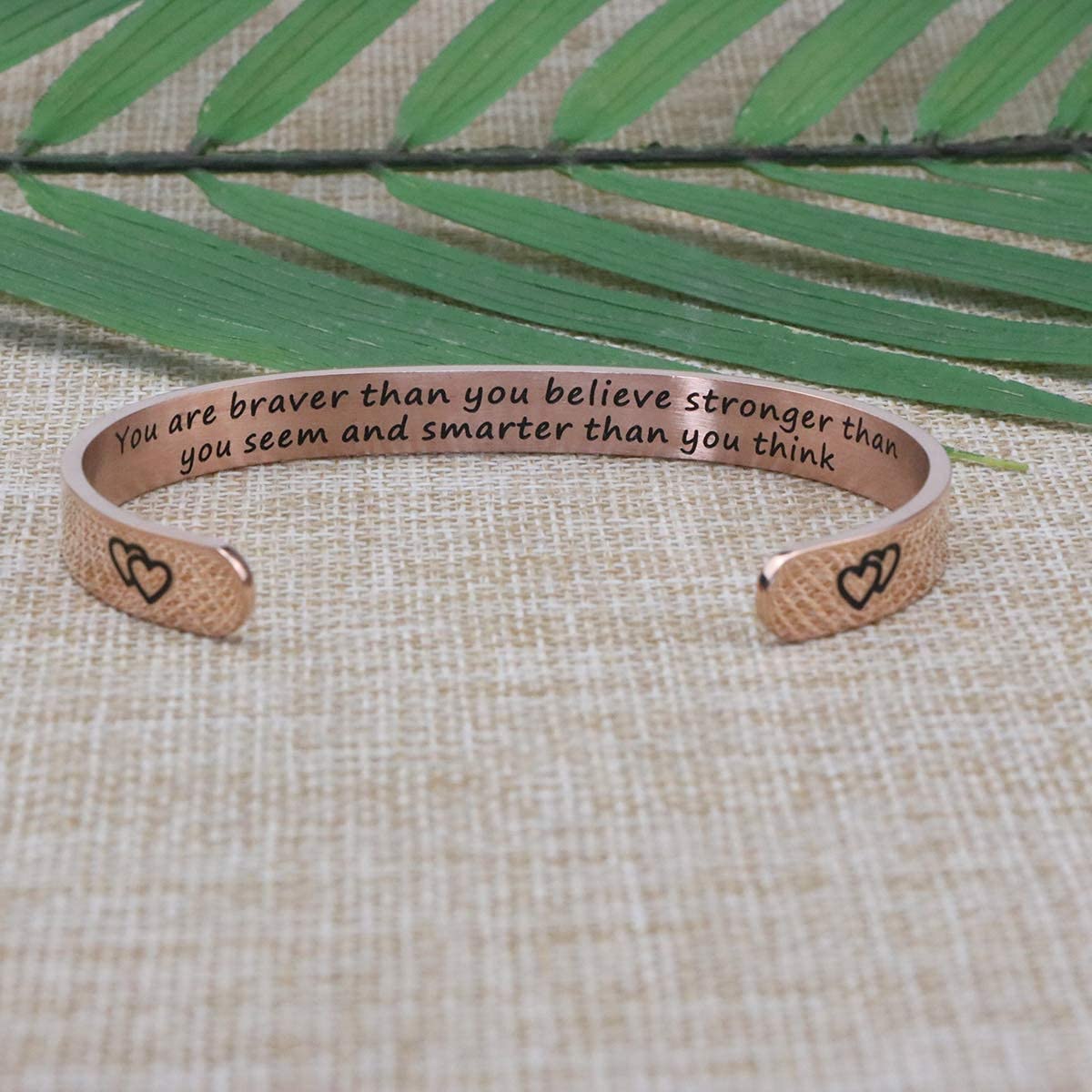 JoycuFF Inspirational Cuff Bangle Bracelets for Women Birthday Christmas Gifts Jewelry Rose Gold