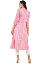 Soch Women Pink Rayon Printed A-Line Kurta
